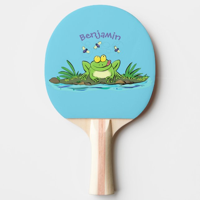 Niedlicher Froschfrosch Cartoon Tischtennis Schläger (Vorderseite)