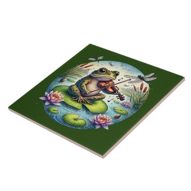 Niedlicher Froschliebhaber Fliese (Seite)