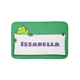 Niedlicher Froschsigne Cartoon Abbildung Badematte