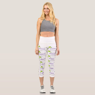 Niedlicher Froschsigne Cartoon Abbildung Capri Leggings