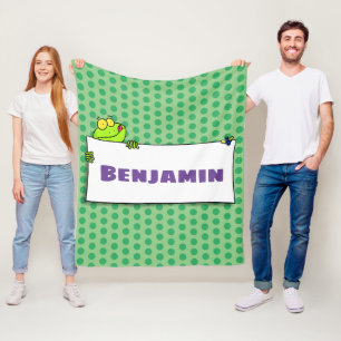 Niedlicher Froschsigne Cartoon Abbildung Fleecedecke