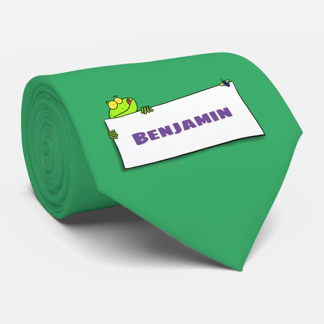Niedlicher Froschsigne Cartoon Abbildung Krawatte (Gerollt)