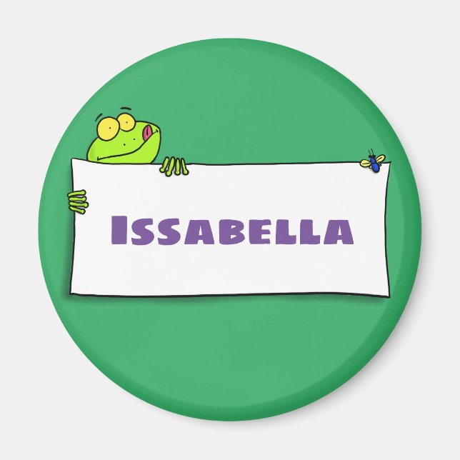 Niedlicher Froschsigne Cartoon Abbildung Magnet (Vorne)