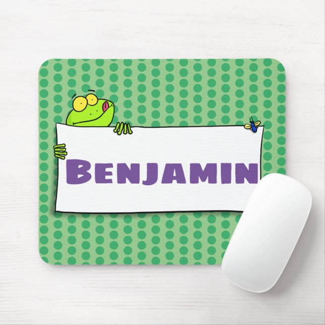 Niedlicher Froschsigne Cartoon Abbildung Mousepad (Mit Mouse)