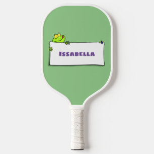 Niedlicher Froschsigne Cartoon Abbildung Pickleball Schläger