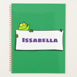 Niedlicher Froschsigne Cartoon Abbildung Planer