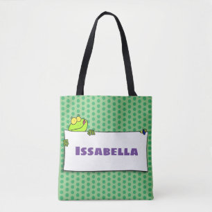 Niedlicher Froschsigne Cartoon Abbildung Tasche