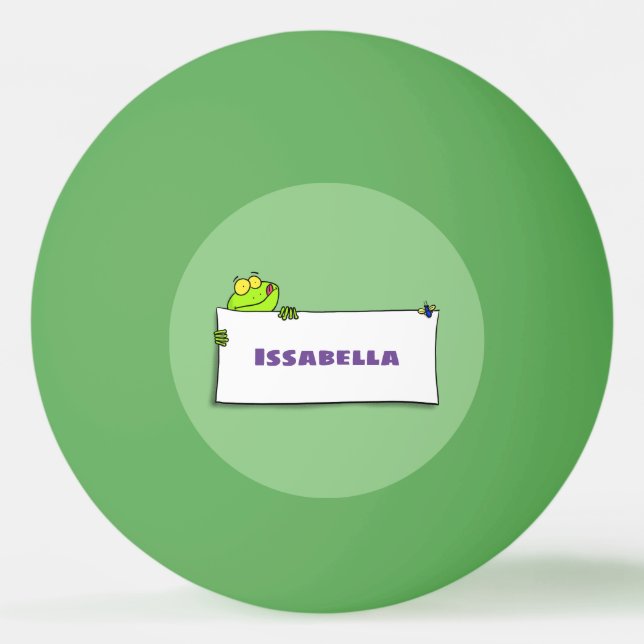 Niedlicher Froschsigne Cartoon Abbildung Tischtennisball (Vorderseite)