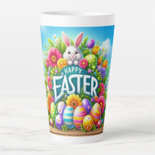 Niedlicher Frühjahr/Osterhase mit Ei Milchtasse