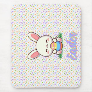 Niedlicher Frühjahr/Osterhase mit Ei Mousepad