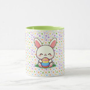 Niedlicher Frühjahr/Osterhase mit Ei Tasse