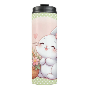Niedlicher Frühjahr/Osterhase mit Ei Thermosbecher