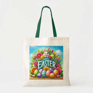 Niedlicher Frühjahr/Osterhase mit Ei Tragetasche