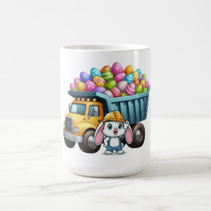 Niedlicher Frühjahr/Osterhasen-Müllwagen Kaffeetasse