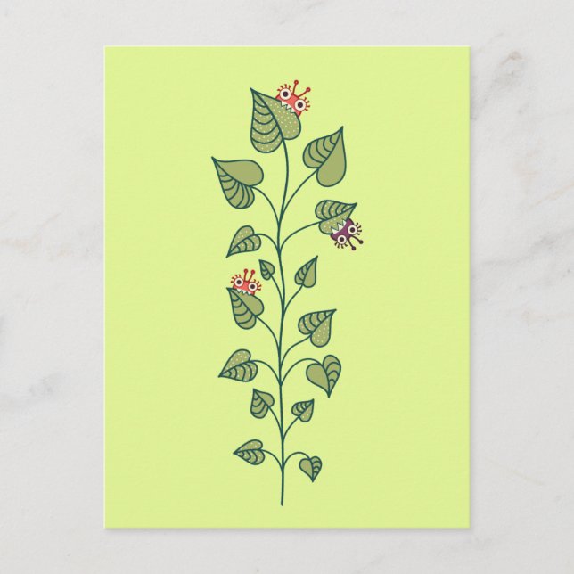 Niedlicher Frühling Grüne Pflanze Kinder Postkarte (Vorderseite)