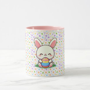Niedlicher Frühling/Osterhase mit Ei Tasse
