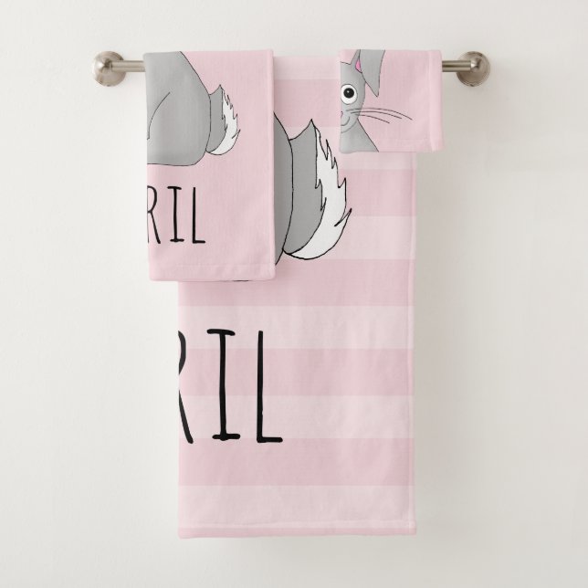 Niedlicher Frühling Ostern Sonnenstrahl und Namens Badhandtuch Set (Insitu)