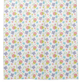 Niedlicher Frühling Osterpastel farbenfroh Kawaii Duschvorhang