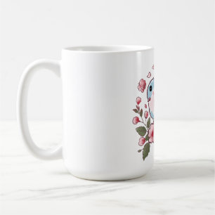 Niedlicher Frühlingsblaue Vogel & Kirschblüten-Aqu Kaffeetasse