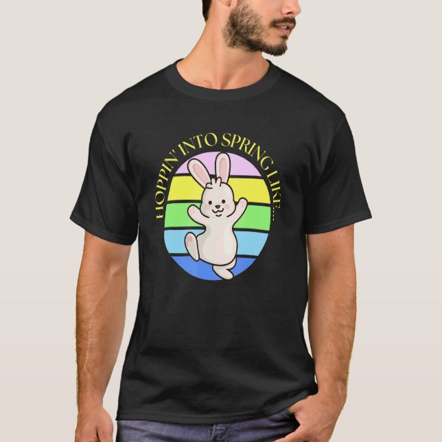 Niedlicher Frühlingserlebnis Ostern Kaninchen Spri T-Shirt (Vorderseite)