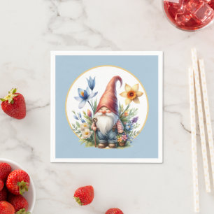 Niedlicher Frühlingsgarten Party Gnome Serviette