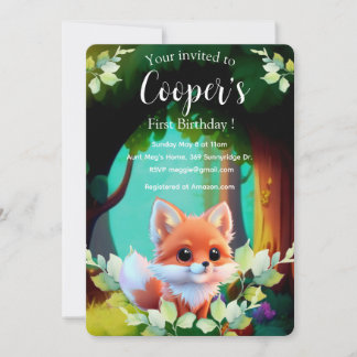 Niedlicher Fuchs, der Waldtiere zeichne, Waldfreun