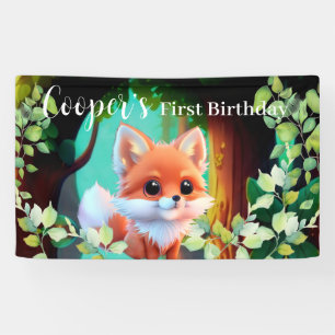 Niedlicher Fuchs, der Waldtiere zeichne, Waldfreun Banner