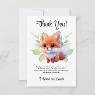 Niedlicher Fuchs, der Waldtiere zeichne, Waldfreun Dankeskarte