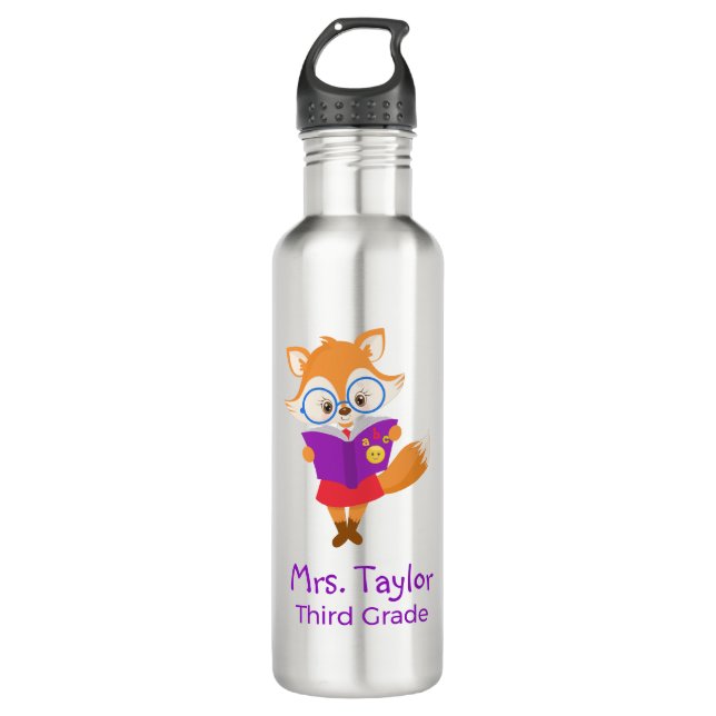 Niedlicher Fuchs für Lehrer Edelstahlflasche (Vorderseite)