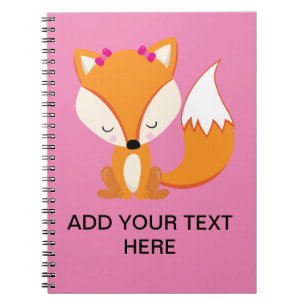 Niedlicher Fuchs-Mädel-Textstein Notizblock