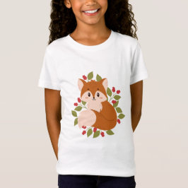 Niedlicher Fuchs mit Blume T-Shirt