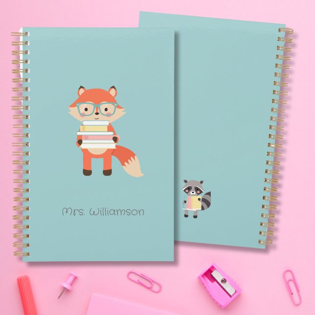 Niedlicher Fuchs mit Büchern Planner Planer (Von Creator hochgeladen)