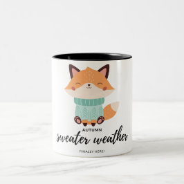 niedlicher Fuchs mit Fallswegezeichnung Zweifarbige Tasse