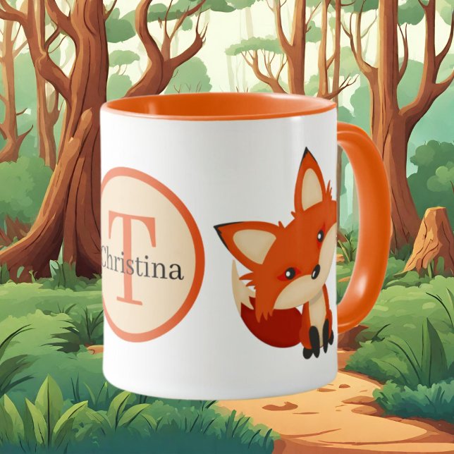 niedlicher Fuchs mit Monogramm Tasse (Von Creator hochgeladen)