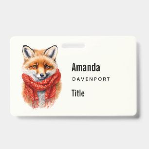 Niedlicher Fuchs mit rotem Schal Herbst Bild Gesch Ausweis