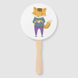 Niedlicher Fuchs mit Tasse Tee Fächer