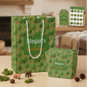 Niedlicher Fuchs Personalisierter Name Mittlere Geschenktüte