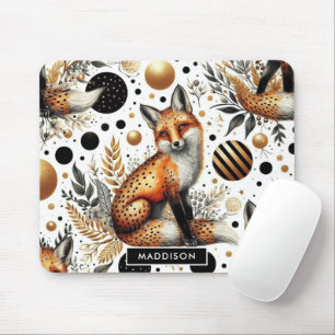 Niedlicher Fuchs und Punkte Nahtlos Mousepad
