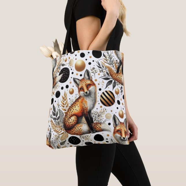 Niedlicher Fuchs und Punkte Nahtlos Tasche (Von Nahem)
