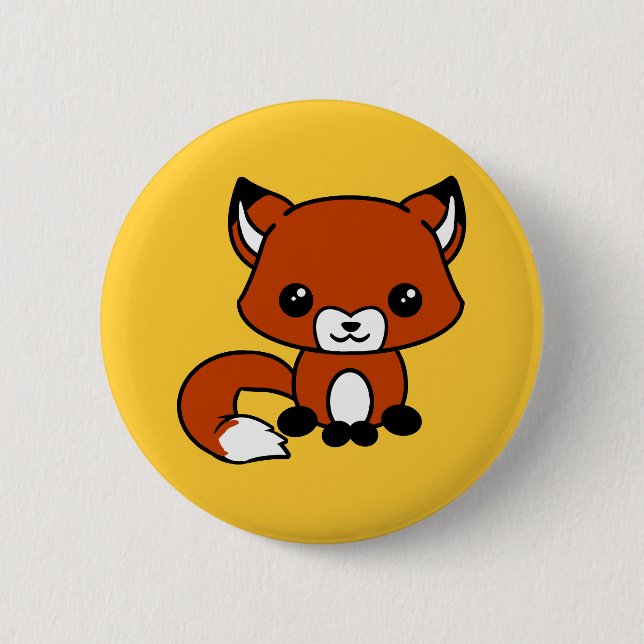 Niedlicher Fuchsknopf Button (Vorderseite)