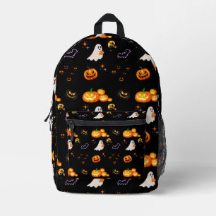 Niedlicher Fun Pumpkin Geisterfledermaus Hexenmeis Bedruckter Rucksack
