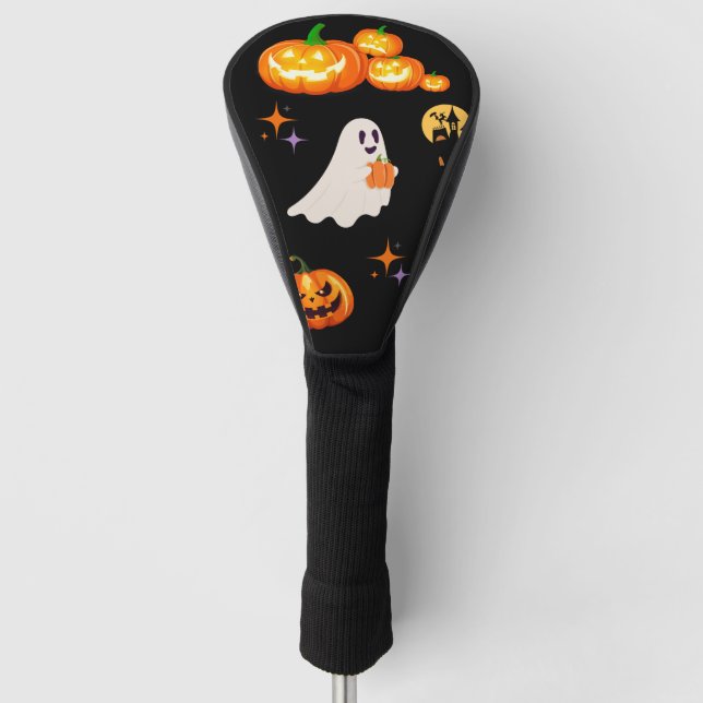 Niedlicher Fun Pumpkin Geisterfledermaus Hexenmeis Golf Headcover (Vorderseite)
