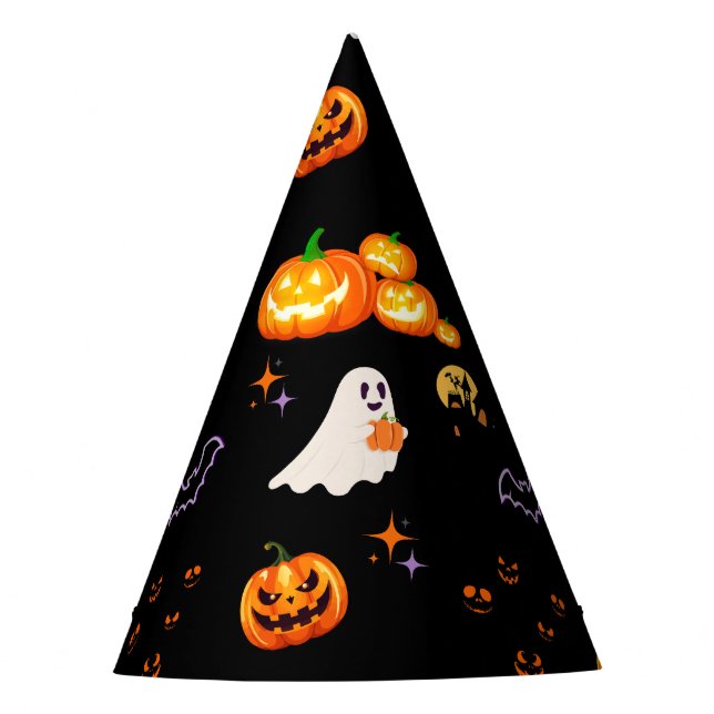 Niedlicher Fun Pumpkin Geisterfledermaus Hexenmeis Partyhütchen (Vorderseite)