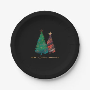 Niedlicher Funkelnd Weihnachtsbaum Pappteller