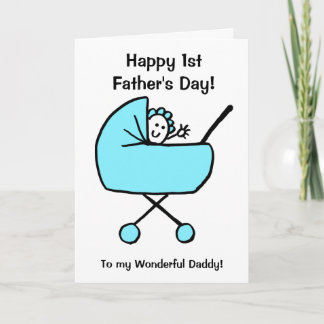 Niedlicher Funny Baby Boy Cartoon Erster Vatertag Karte