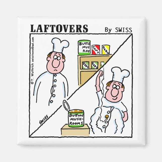 Niedlicher Funny Button Mushroom Koch Laftovers Ca Magnet (Vorne)