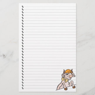 Niedlicher Funny Cartoon Kuh Lined Pet Geschirr Briefpapier