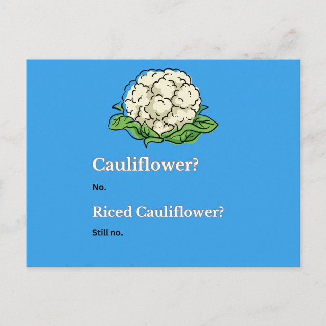 Niedlicher Funny Cauliflower Postkarte (Vorderseite)