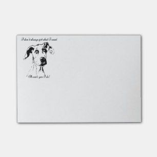 Niedlicher Funny Great Dane Zitat verwöhnt Begleit Post-it Klebezettel