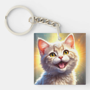 Niedlicher Funny Happy Kitty Acrylic Schlüsselanhä Schlüsselanhänger